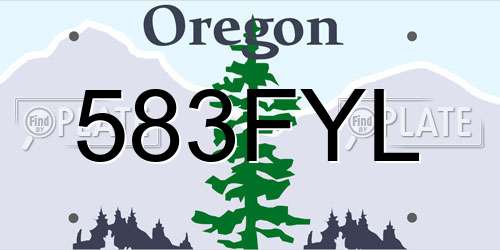 583FYL Oregon License Plate