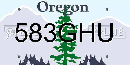 583GHU Oregon License Plate