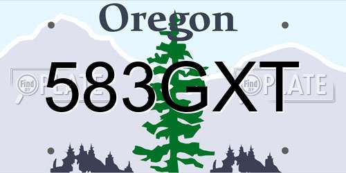 583GXT Oregon License Plate