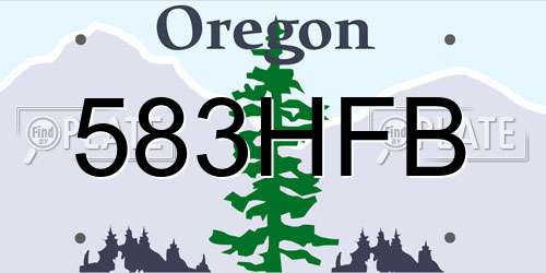 583HFB Oregon License Plate
