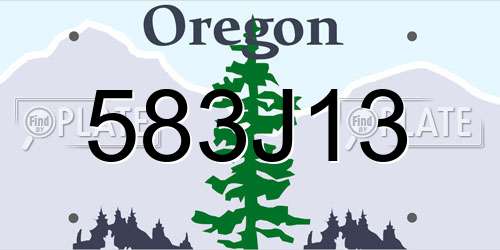 583J13 Oregon License Plate