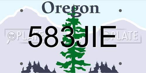 583JIE Oregon License Plate