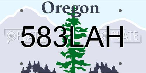 583LAH Oregon License Plate