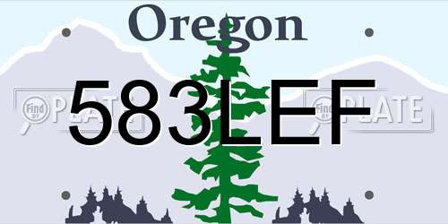 583LEF Oregon License Plate