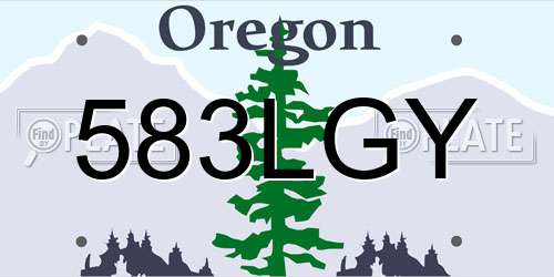 583LGY Oregon License Plate