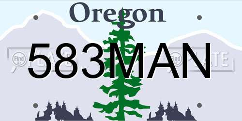 583MAN Oregon License Plate