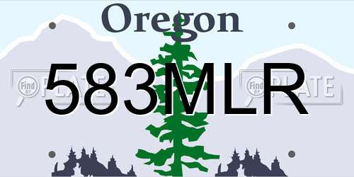 583MLR Oregon License Plate