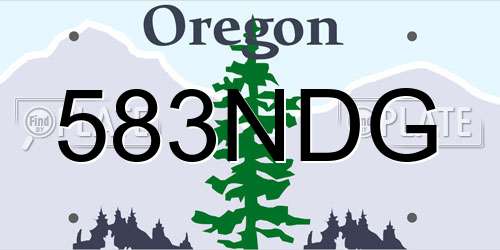 583NDG Oregon License Plate