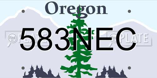 583NEC Oregon License Plate