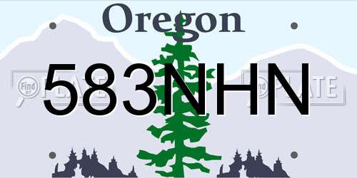583NHN Oregon License Plate