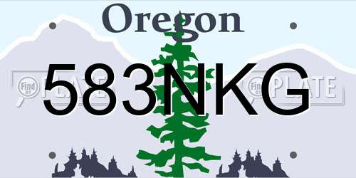 583NKG Oregon License Plate