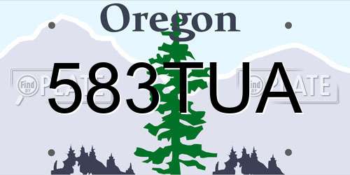 583TUA Oregon License Plate