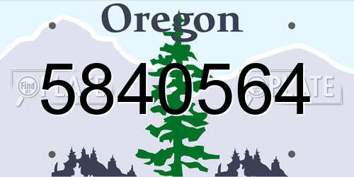 5840564 Oregon License Plate