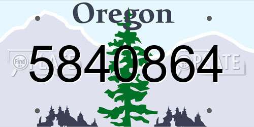 5840864 Oregon License Plate