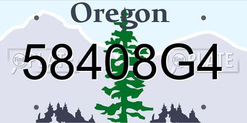 58408G4 Oregon License Plate