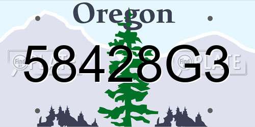 58428G3 Oregon License Plate