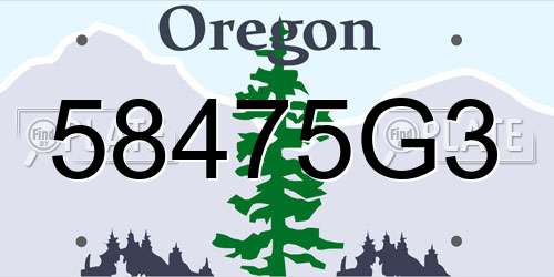 58475G3 Oregon License Plate