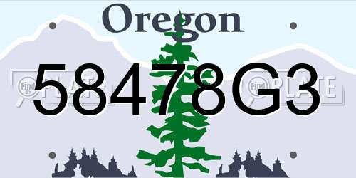 58478G3 Oregon License Plate