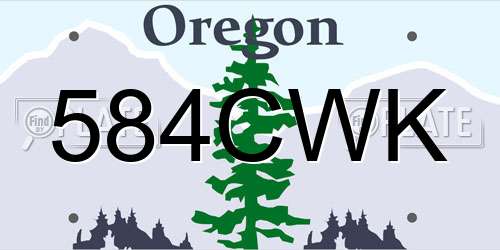 584CWK Oregon License Plate