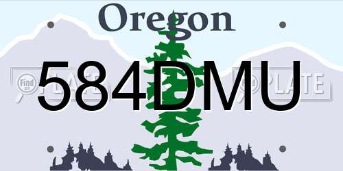 584DMU Oregon License Plate