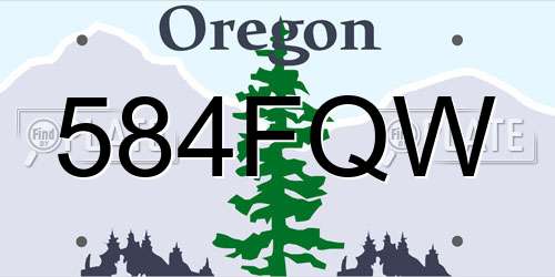 584FQW Oregon License Plate
