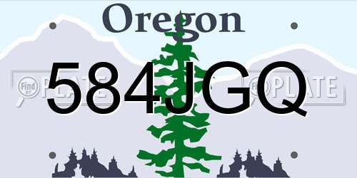 584JGQ Oregon License Plate