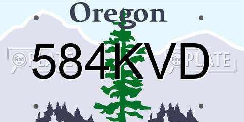 584KVD Oregon License Plate