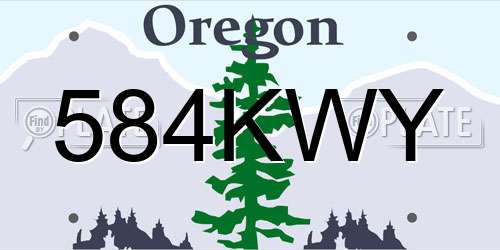 584KWY Oregon License Plate