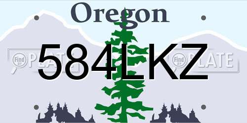 584LKZ Oregon License Plate