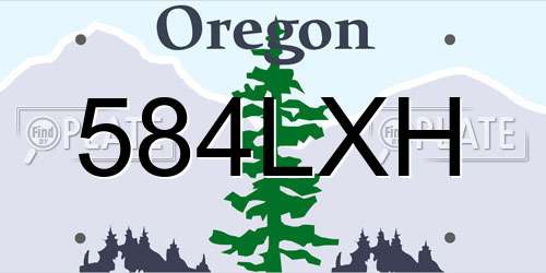 584LXH Oregon License Plate
