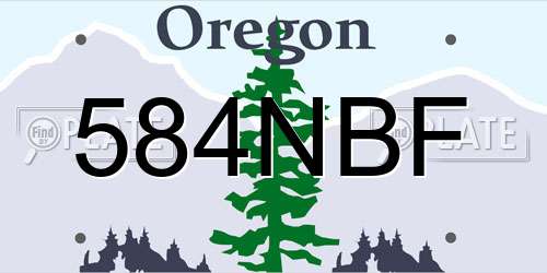 584NBF Oregon License Plate