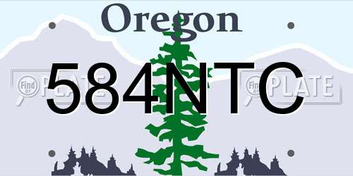 584NTC Oregon License Plate