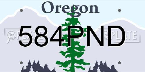 584PND Oregon License Plate
