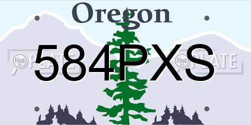 584PXS Oregon License Plate