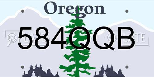 584QQB Oregon License Plate