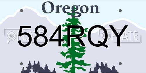 584RQY Oregon License Plate