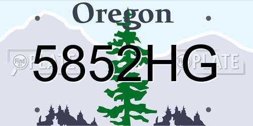 5852HG Oregon License Plate