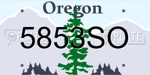 5853SO Oregon License Plate