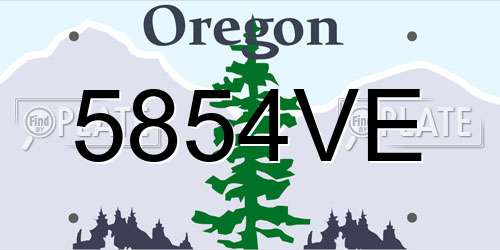 5854VE Oregon License Plate