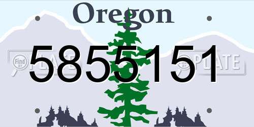 5855151 Oregon License Plate