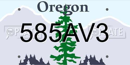 585AV3 Oregon License Plate