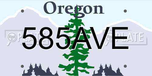 585AVE Oregon License Plate