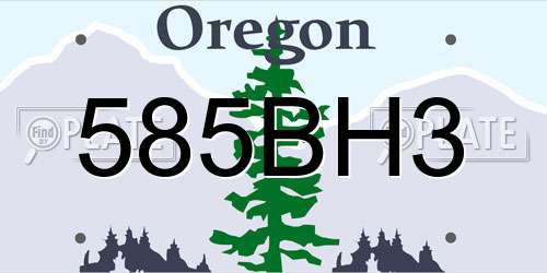 585BH3 Oregon License Plate