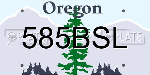 585BSL Oregon License Plate