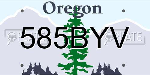 585BYV Oregon License Plate