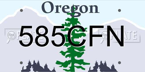 585CFN Oregon License Plate