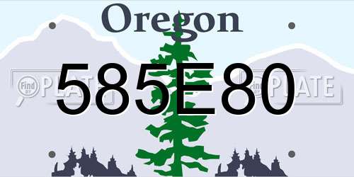585E80 Oregon License Plate
