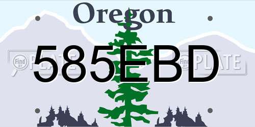 585EBD Oregon License Plate