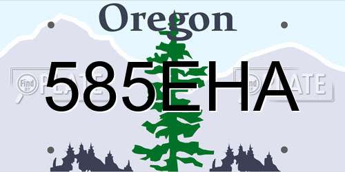 585EHA Oregon License Plate