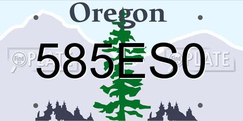 585ES0 Oregon License Plate